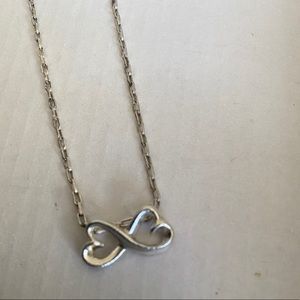 Sterling Silver Double Heart Infinity Necklace